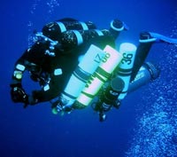 subacquei in immersioni con Trimix